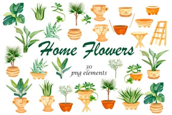 Download House Plants, Boho Home Decor Watercolor - Boho Collection