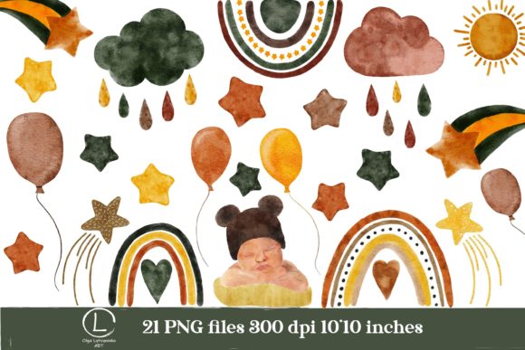 Download Watercolor Boho Baby Clipart - Boho Collection