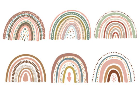 Download Set of Six Boho Rainbow Designs - Boho Collection