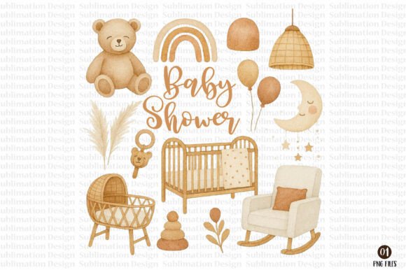 Download Baby Shower Boho Nursery Clipart - Boho Collection
