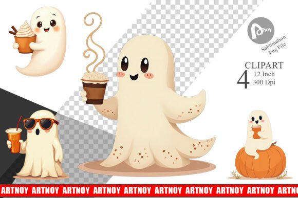 Download Boho Pumpkin Ghosts Clipart - Boho Collection