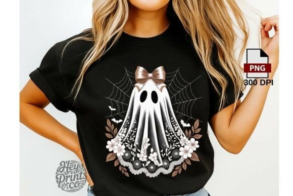 Download Boho Ghost PNG, Floral Halloween T-Shirt - Boho Collection