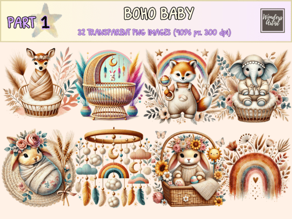 Download Boho Baby Clipart P1 - Boho Collection