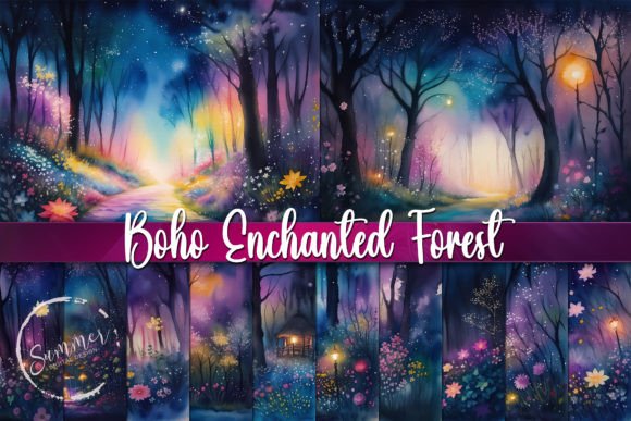 Download Boho Enchanted Forest, Summer Night - Premium Bundle