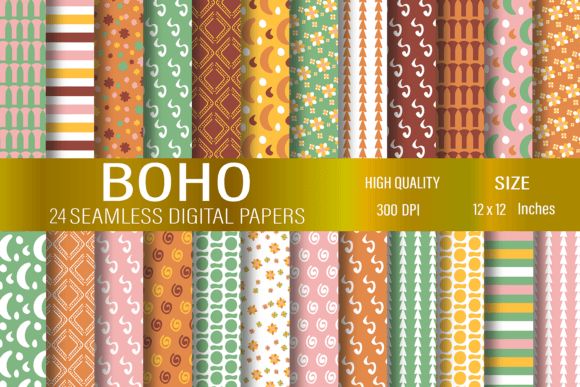 Download Boho Digital Papers - Boho Collection