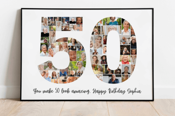 Download 50th Birthday Photo Collage Template - Birthday Collection