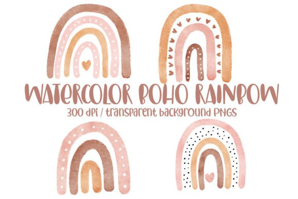 Download Watercolor Boho Rainbow PNG Clipart - Boho Collection