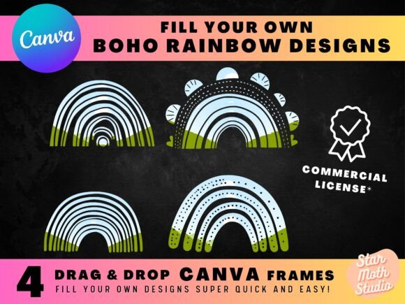 Download CANVA FRAMES - BOHO RAINBOW DESIGNS - Boho Collection