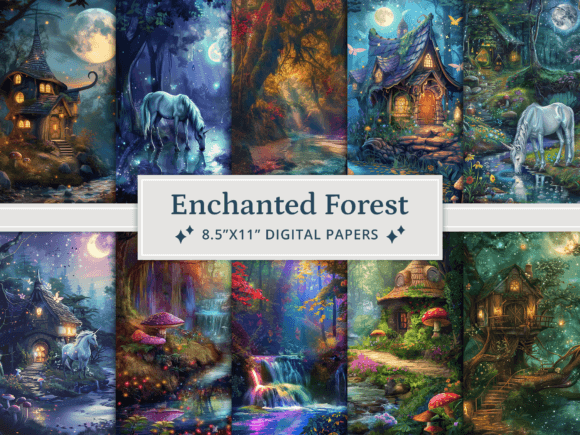 Download Fantasy Enchanted Forest Digital Papers - Premium Resources