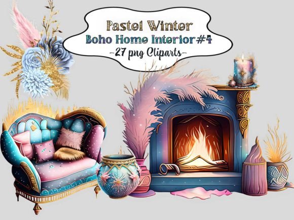 Download Pastel Winter Boho Home Interior #4 - Boho Collection
