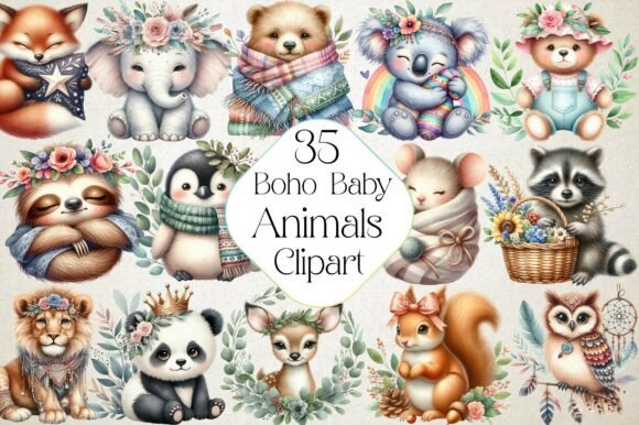 Download Boho Baby Clipart Bundle Boho Animals - Boho Collection