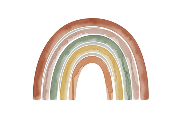 Download Watercolor Boho Earthy Tone Rainbow Art - Boho Collection