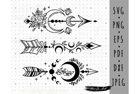 Download Celestial Boho Arrows SVG PNG Bundle - Boho Collection