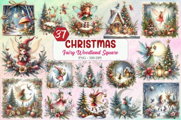 Download Christmas Fairy Woodland Square Clipart - Fairy woodland Collection