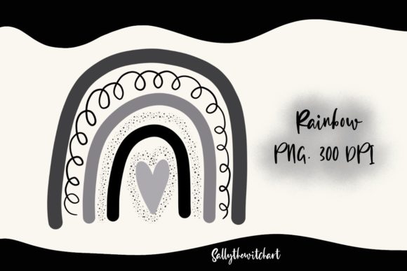 Download Black Gray Boho Rainbow PNG Clipart - Boho Collection