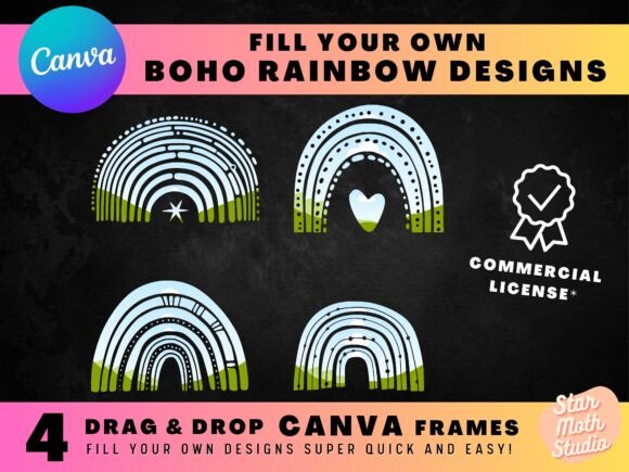 Download CANVA FRAMES - BOHO RAINBOW DESIGNS - Boho Collection