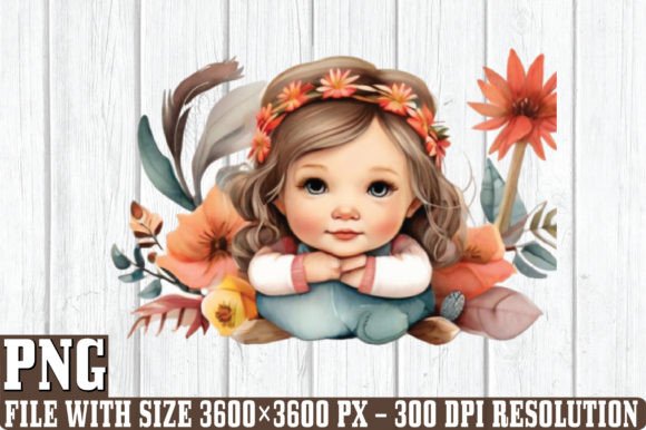 Download Girle Watercolor Boho Baby Clipart - Boho Collection