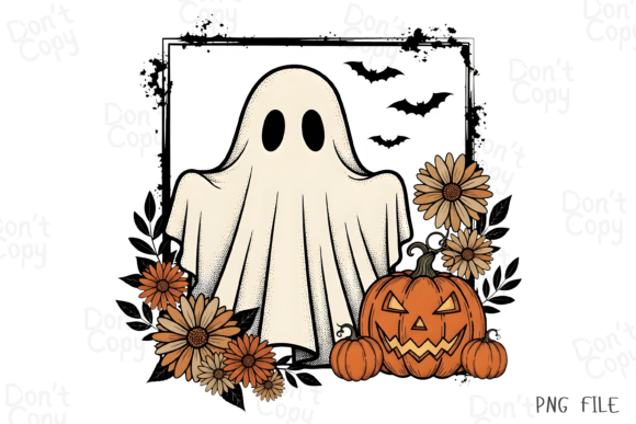 Download Floral Ghost Pumpkin PNG, Boho Ghost PNG - Boho Collection