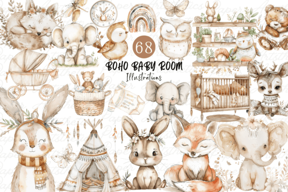 Download Boho Baby Clipart Bundle Boho Animals - Boho Collection