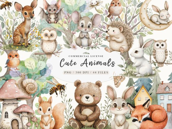 Download Adorable Cute Fairy Woodland Animals Png - Fairy woodland Collection