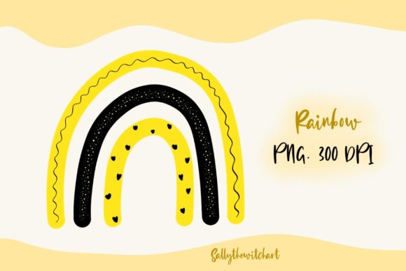 Download Yellow Black Boho Rainbow PNG Clipart - Boho Collection