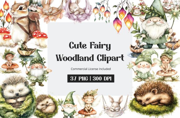 Download Cute Fairy Woodland Clipart - Fairy woodland Collection