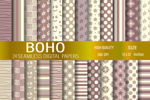 Download Boho Digital Papers - Boho Collection