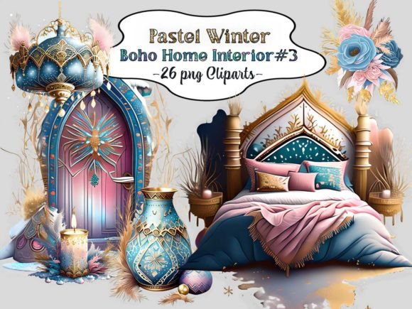 Download Pastel Winter Boho Home Interior #3 - Boho Collection