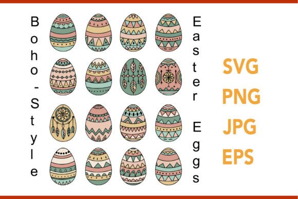 Download Boho Style Easter Eggs SVG Bundle - Boho Collection