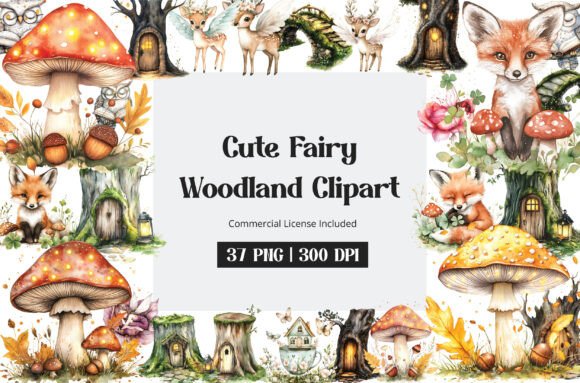 Download Cute Fairy Woodland Clipart - Fairy woodland Collection
