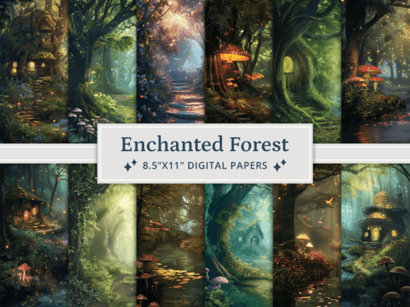 Download Fantasy Enchanted Forest Digital Papers - Premium Resources