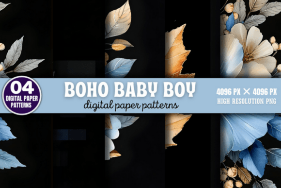 Download Boho Baby Boy Pattern Digital Background - Boho Collection