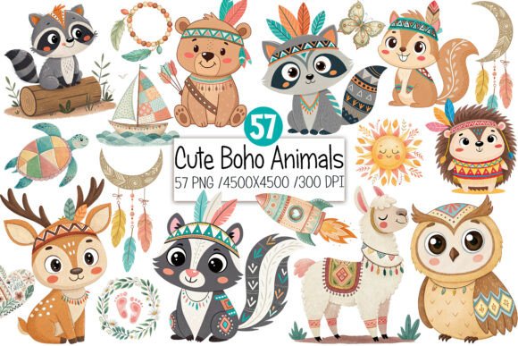 Download Boho Baby Clipart Bundle Boho Animals - Boho Collection
