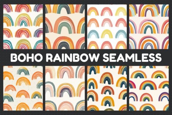 Download Boho Rainbow Seamless Digital Paper - Boho Collection
