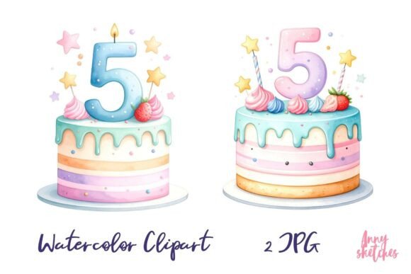 Download 5th Birthday Cake Clipart 2 Kawaii Cakes - Birthday Collection